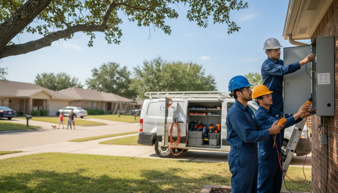 Certified electrician providing emergency electrical services in Forestburg, TX